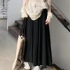 Skirt for Women Casual Versatile Elastic Long Loose Trousers Plus Size Fit Flattering Silhouette High-Waisted  Thickened Stretchy Solid Colour Skirt