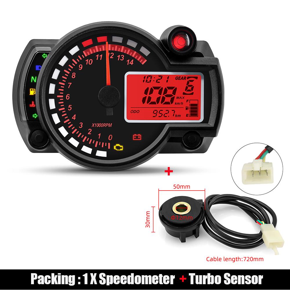 Tahometru LED 2025 Tablou de bord pentru motor Universal Motocicletă Vitezometru digital Viteza excesivă Memento de conducere în siguranță pentru Kawasaki