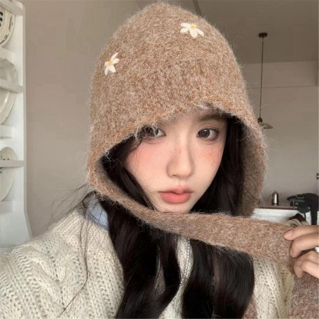 Lovely Flower Knitted Hat Winter Warmth And Comfortable Hat Handmade Hat for Women and Kids