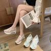 2024 Spring Women's Lace Mesh Slip-On High Heel Platform Shoes