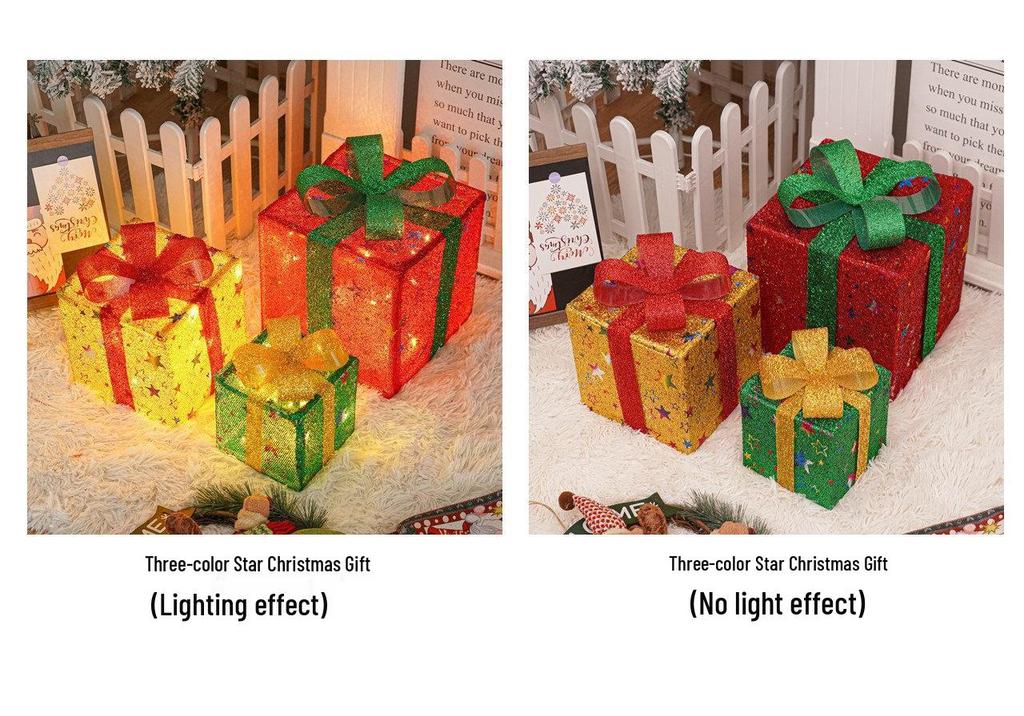Christmas LED String Lights Gift Set: 3-Piece Decoration for Festive Party Atmosphere