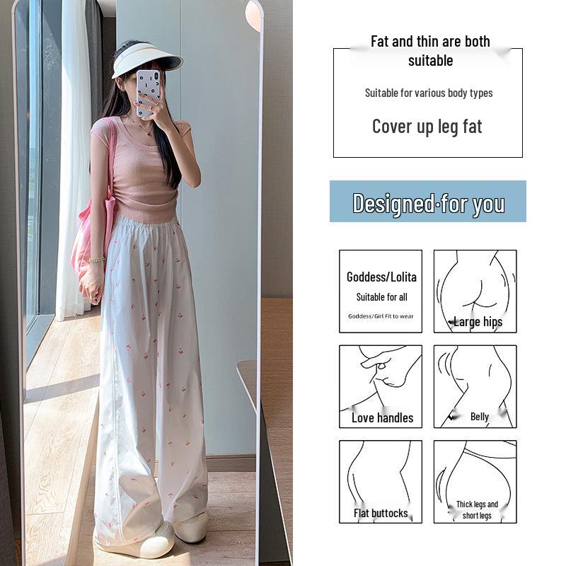 Women's High Waist Slimming Bowknot Yamamoto Wide-Leg Summer Pants - Drapey Floor-Length Casual Trousers