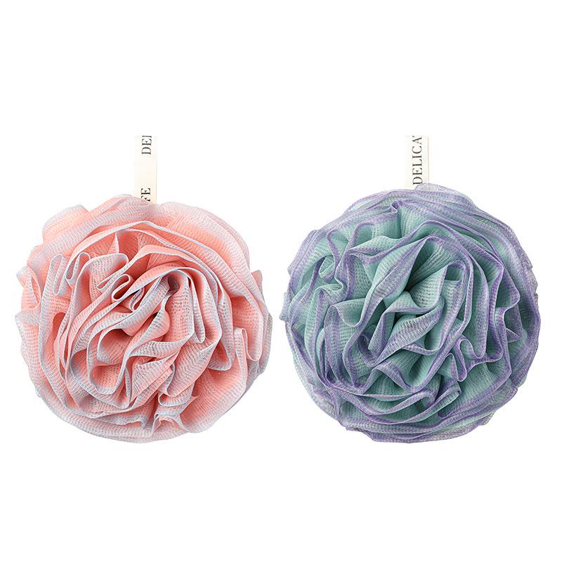 Two-Color Rose Bath Flower - Extra Large, Durable, Soft Lathering Bath Ball for Women
