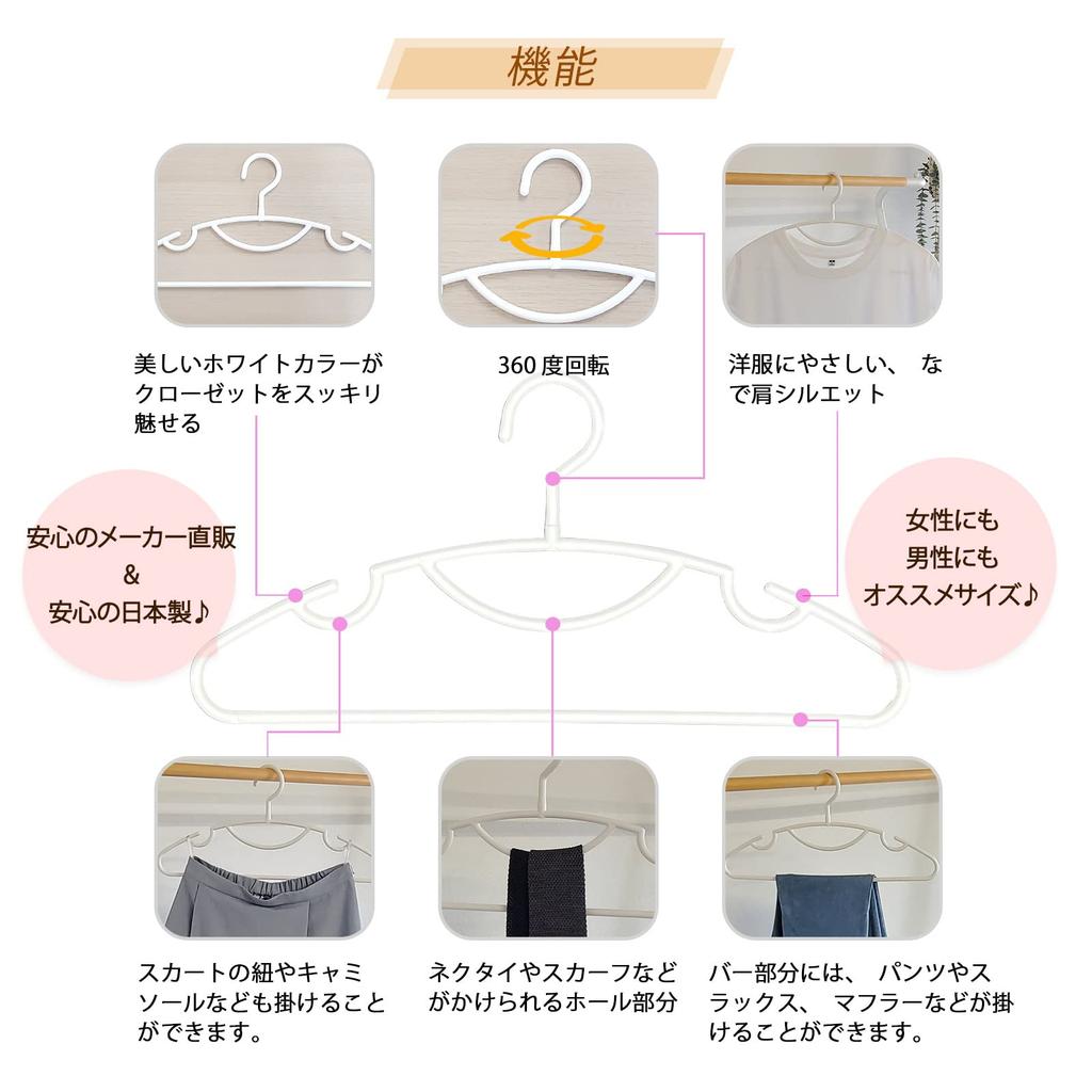 Slim Shirt Hanger Supervised by Koji Magic Shinko Recommended for Storage Slim Arch Hanger Set of 22 Shirt Hanger Slim Hanger Set for and Blouses