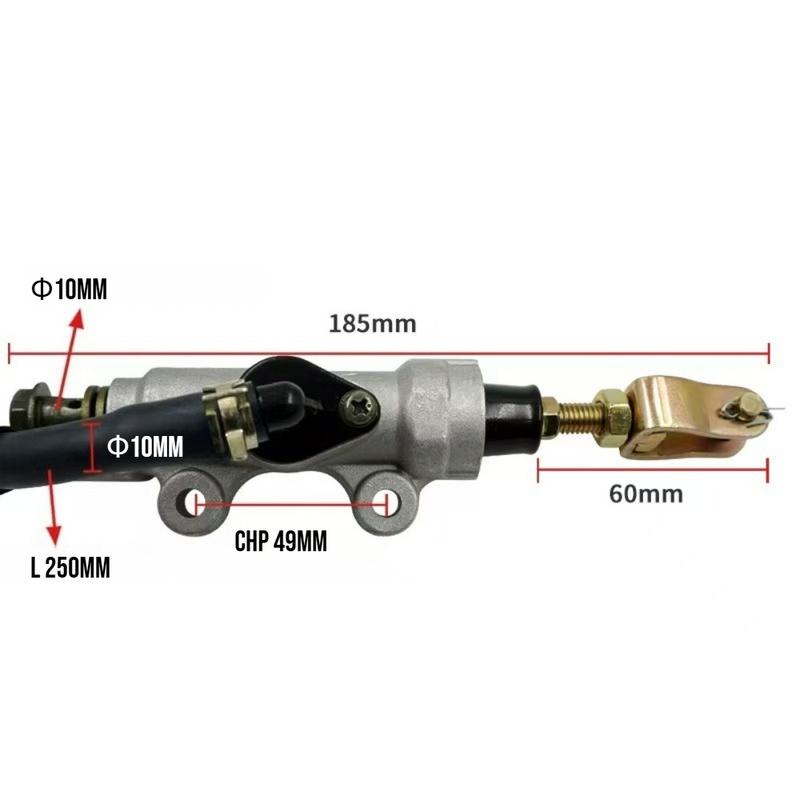 Ajuste para Conjunto de Cilindro Maestro de Freno Hidráulico Tipo Recto Bomba de Freno de Disco Trasero para Modificación de Motocicleta ATV Honda TRX400