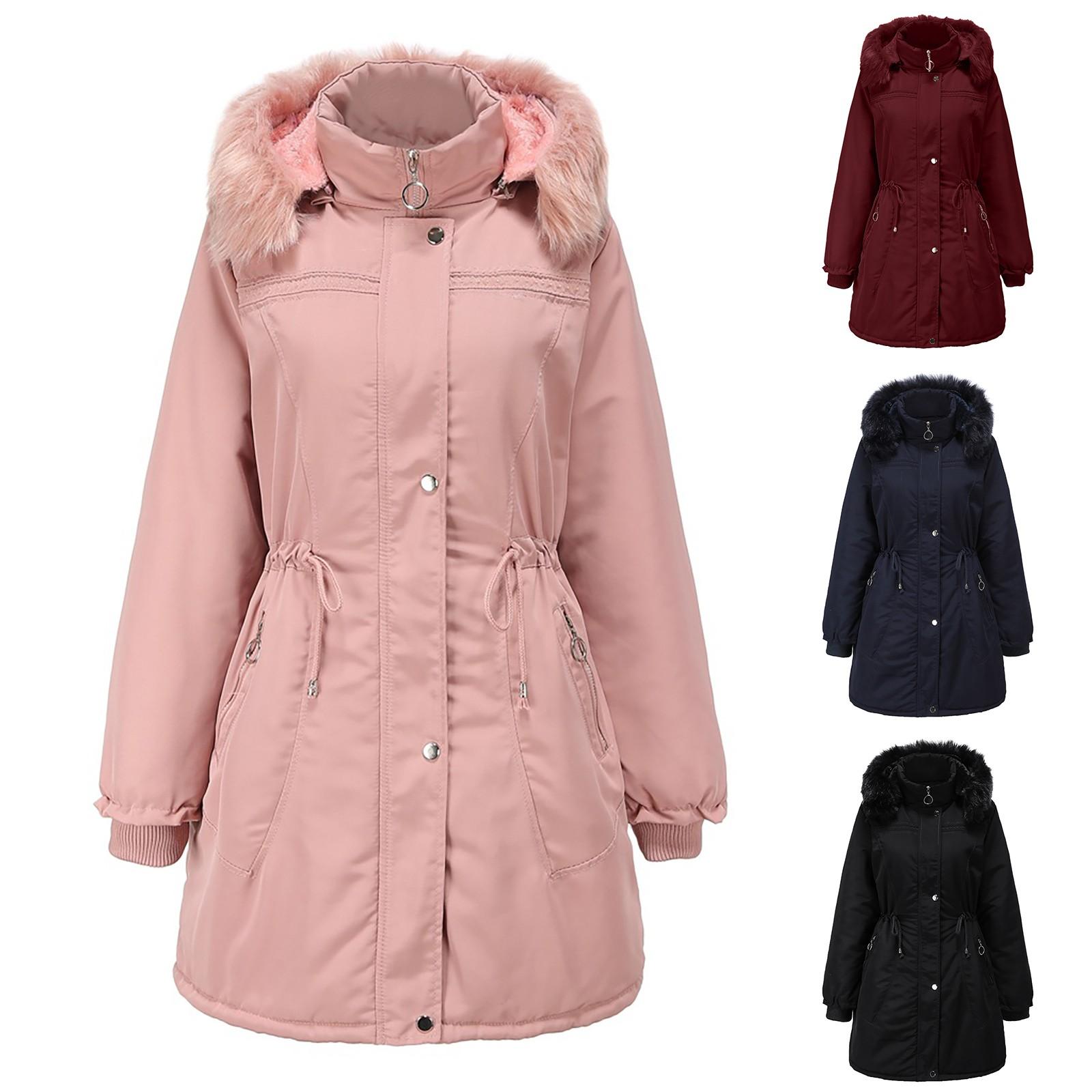 

Женская повседневная теплая куртка с капюшоном, тонкая зимняя бархатная хлопковая куртка