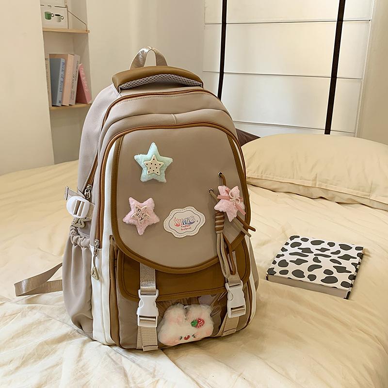Schoolbag Little Star Female Dopamine Girl College Wind Backpack Large Capacity Student Casual Backpack