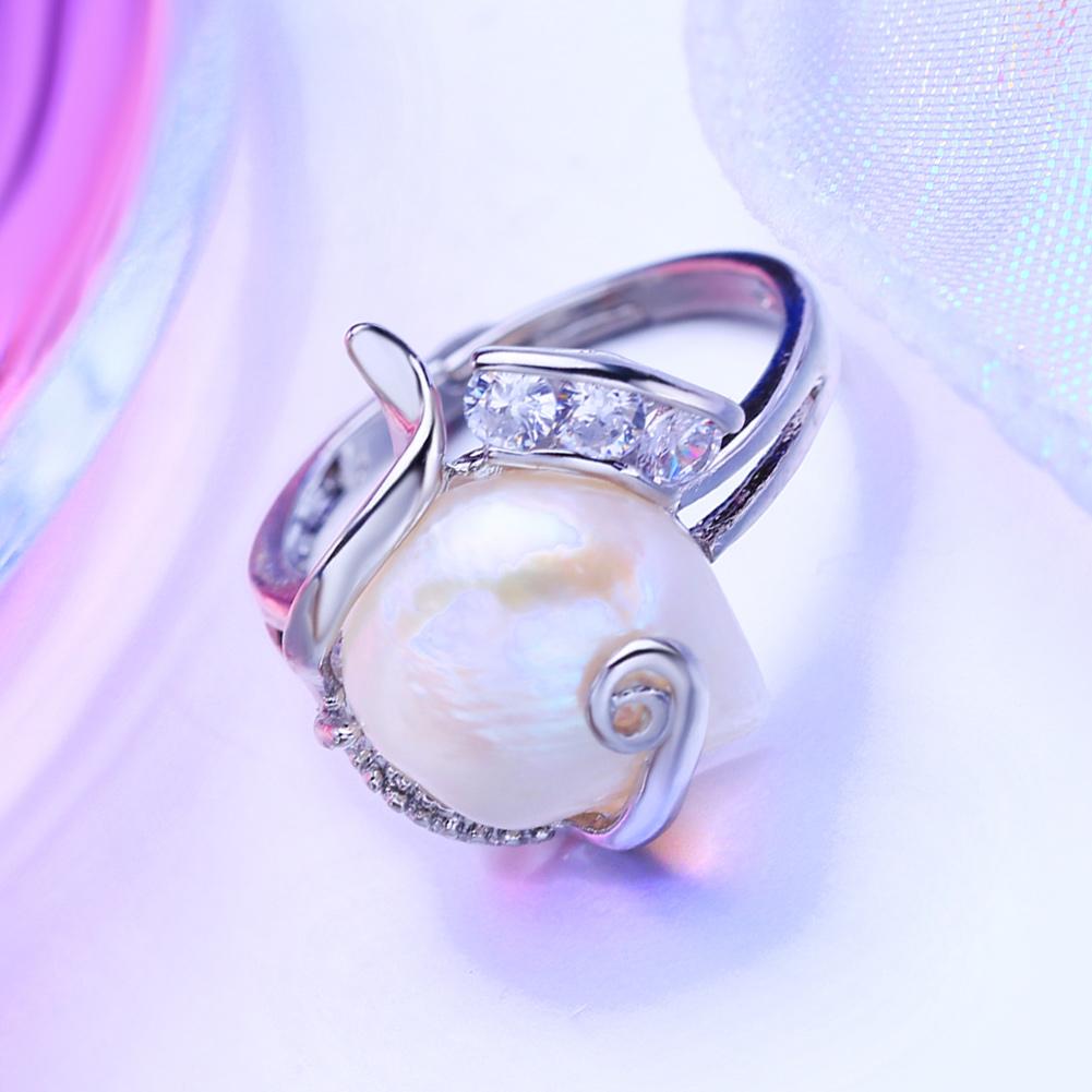 LSOOYH Fashion Kettle Ring Baroque Pearl Jewelry Adjustable Ring Freshwater Pearl Ring For Women