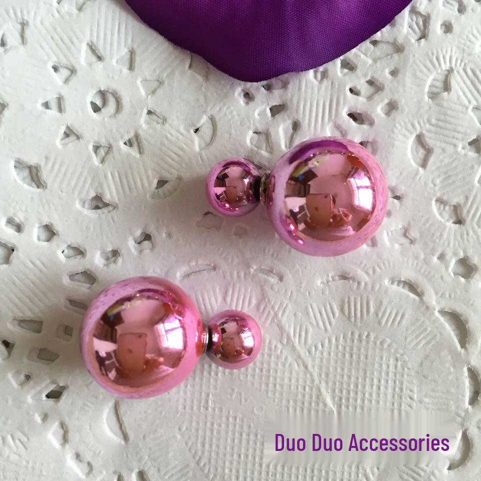 

Korean Style Double-Sided Pearl Stud Earrings, Candy Color E85