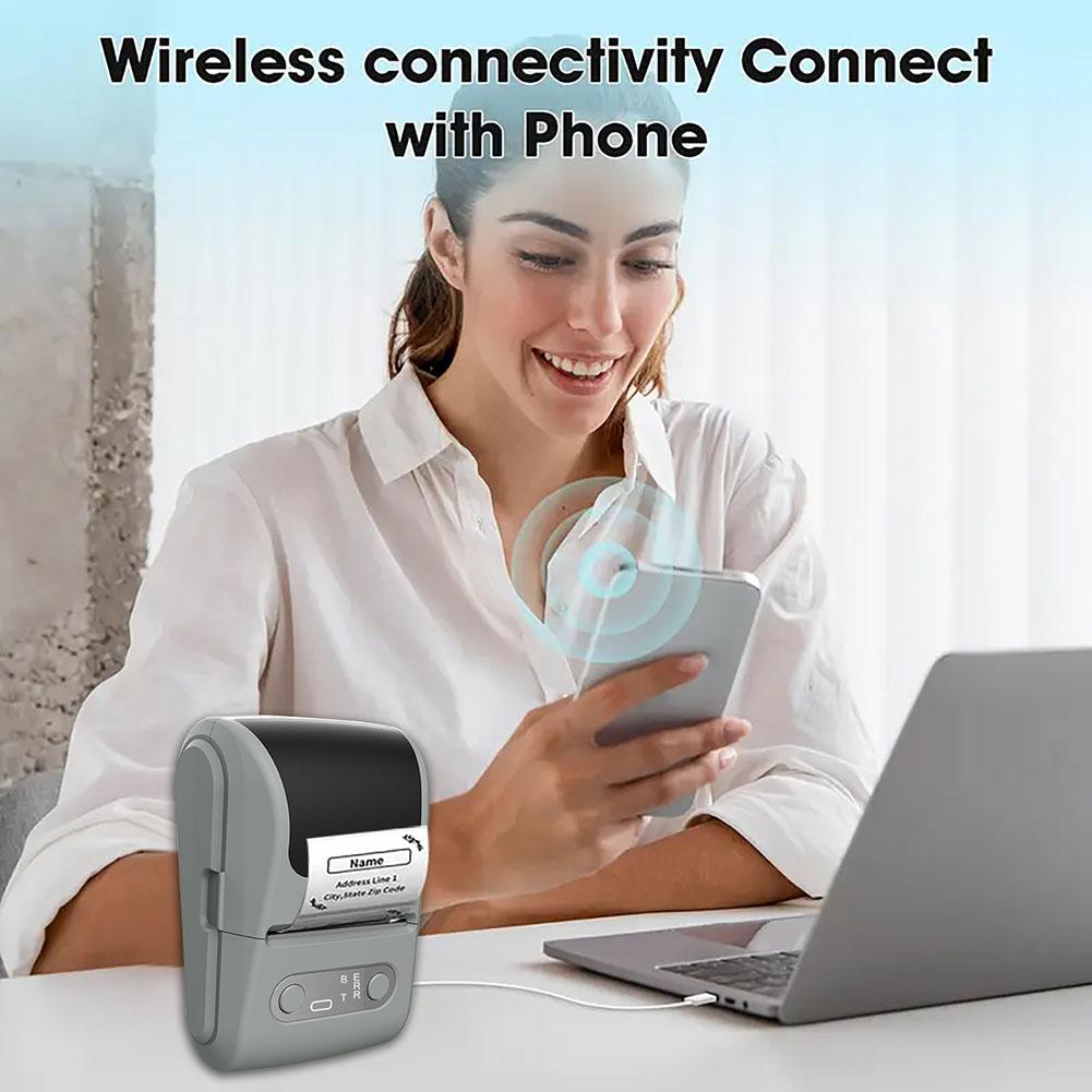 Thermal Label Printer Handheld Pocket Printer Bluetooth-Compatible Label Machine Pocket Sticker Printer for Office Home Business