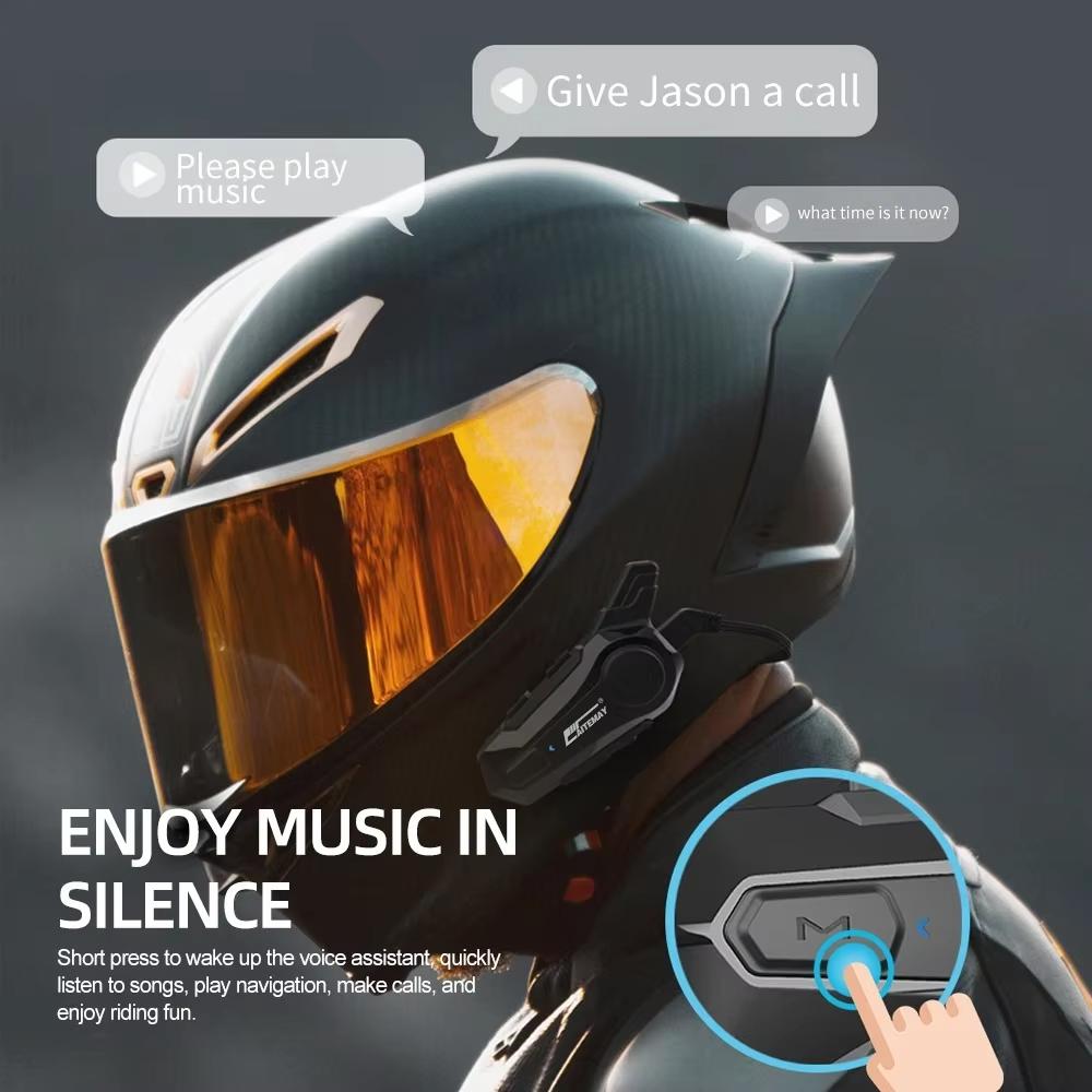 Bluetooth Hodetelefon Motorsykkelhjelm Intercom Headset 1000M For 2 Førere Intercomunicador Moto Trådløs Interfon Håndfri Anrop