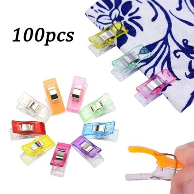50/100 Pezzi Clip da Cucito Colorate Multiuso in Plastica per Artigianato Quilting Clip Artigianali Morsetti per Cucito Rilegatura Artigianato Fai da Te