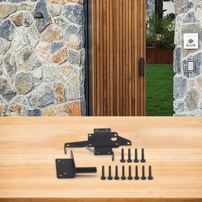 Garden Gate Wooden Fence Latch Self-Locking Gate Latch Installation Screws Included Outdoor Gate Latch Black Coat Finish