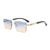 Square frameless sunglasses men's European and American trends leopard head zinc alloy fashion glasses sunglasses spot
