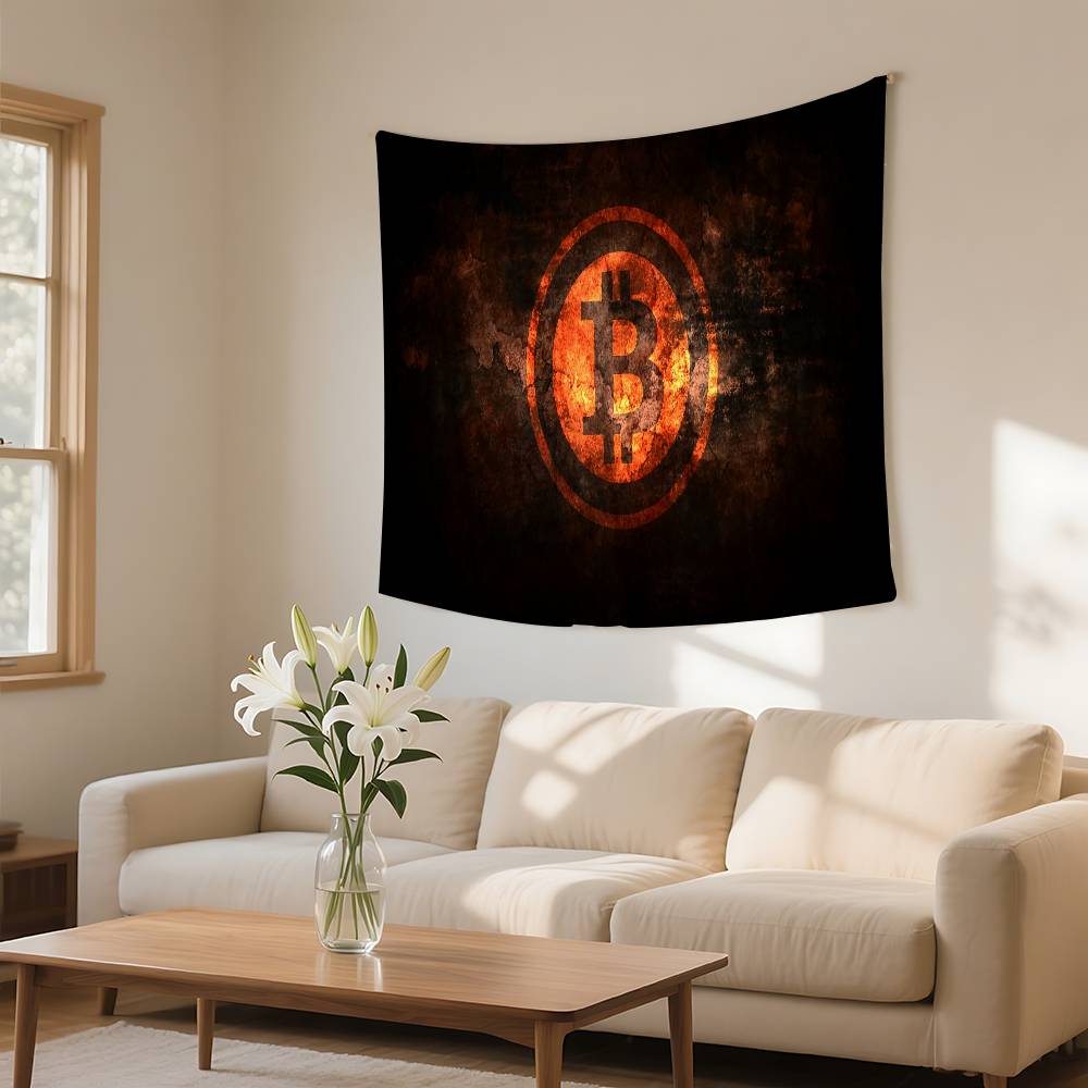 I Love Accept Bitcoin Tapestry Wall Hanging Tapestry Art Deco Blanket Curtain Hanging At Home Bedroom Living Room Decor
