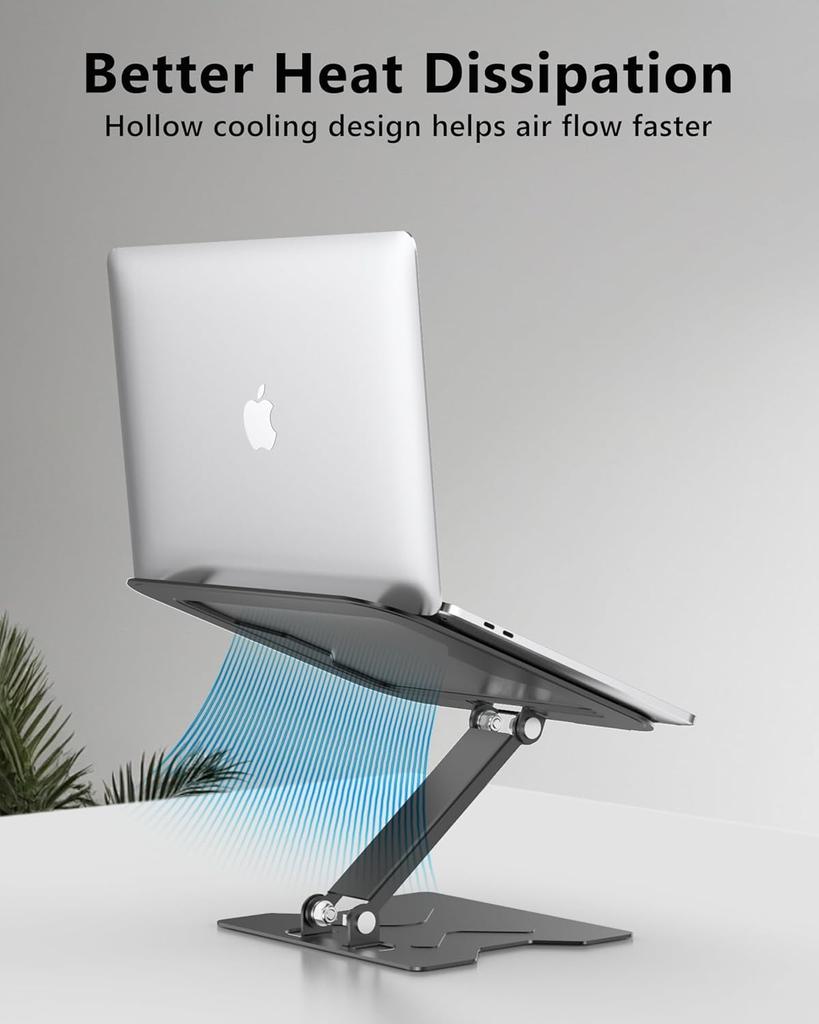 JCZT Laptop Stand Tablet PC Stand with Adjustable Height and Improves Relieves Back Ideal for Working from Zoom Lightweight Metal Fits Macbook Macbook