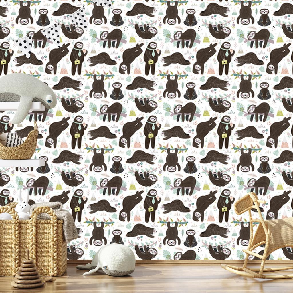 Sleeping Sloths Wallpaper for Living Room and Bedroom 50x1000