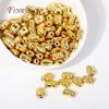 2 Sizes Irregular Spacer Beads 18K Gold Plated Brass Metal Oval Beads For Bracelets Beading Beads DIY Jewelry Making Findings