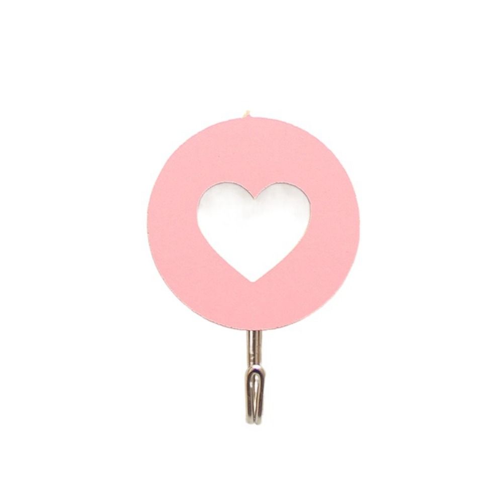 

No Punching Wall Hook Self-adhesive Key Holder Multifunctional Heart Shaped Hook Home розовый