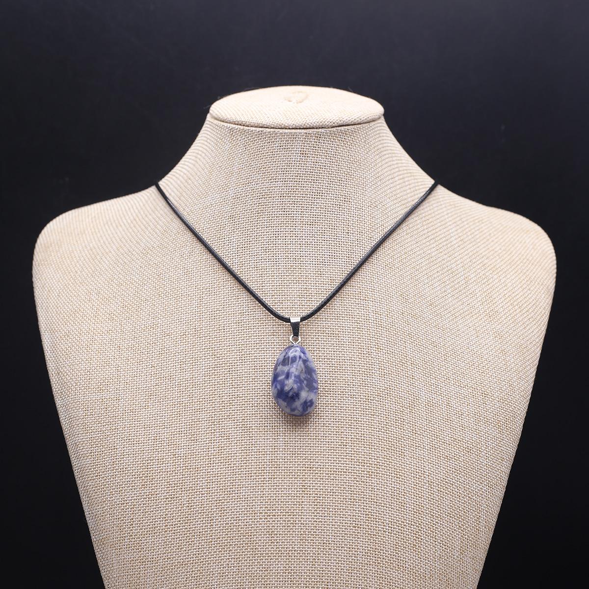 

1 шт. Лот Намисто з натурального каменю Кулон Нерегулярний Кристалічний Кварцовий Агат Ляпіс Лазулі Мотузка Намиста Ланцюжки для Жінок Чоловічі Ювелірні Подарунки 15×25-20×30 мм 1Pcs/Sodalite