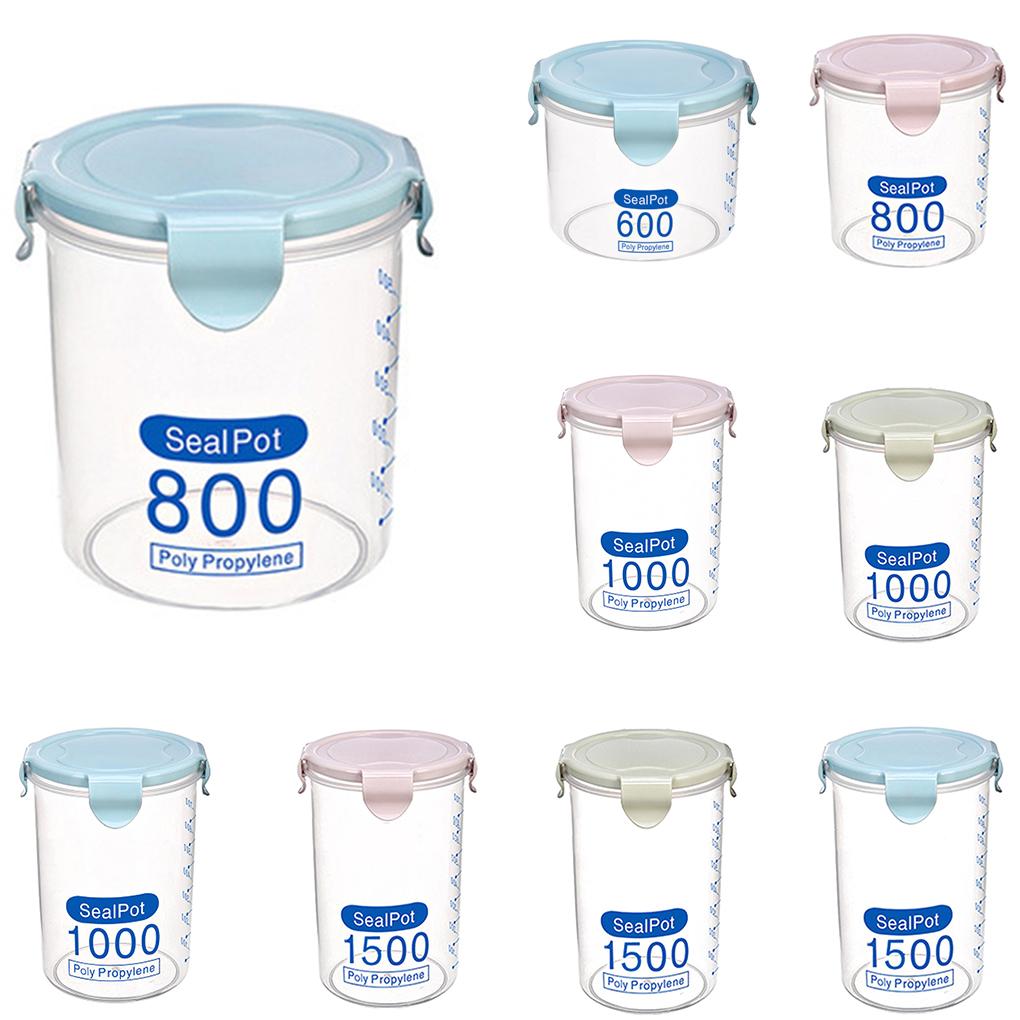 Transparent Sealed Cans for Kitchen Plastic Grain Storage Boxes Cans for Food