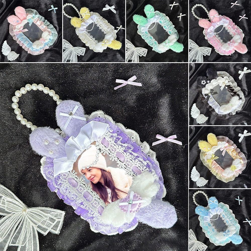 New Pink Bow Card Holder Lace with Ribbon Photo Protector Case Anime Photocard Holder