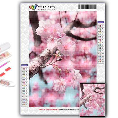 Pittura diamante 5D completa fai da te Pittura diamante 5D paesaggio rosa Sakura