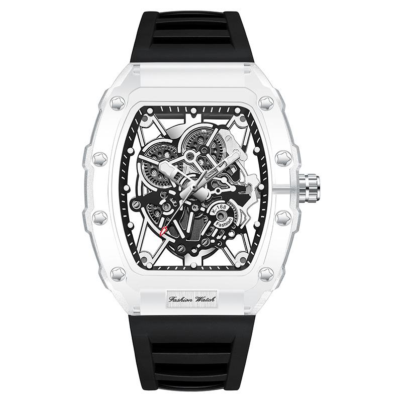 

UTHAI Мужские часы Модные Спортивные Ночная подсветка Водонепроницаемые Прозрачные Часы-браслет в форме ведра Кварцевые часы Мужской подарок