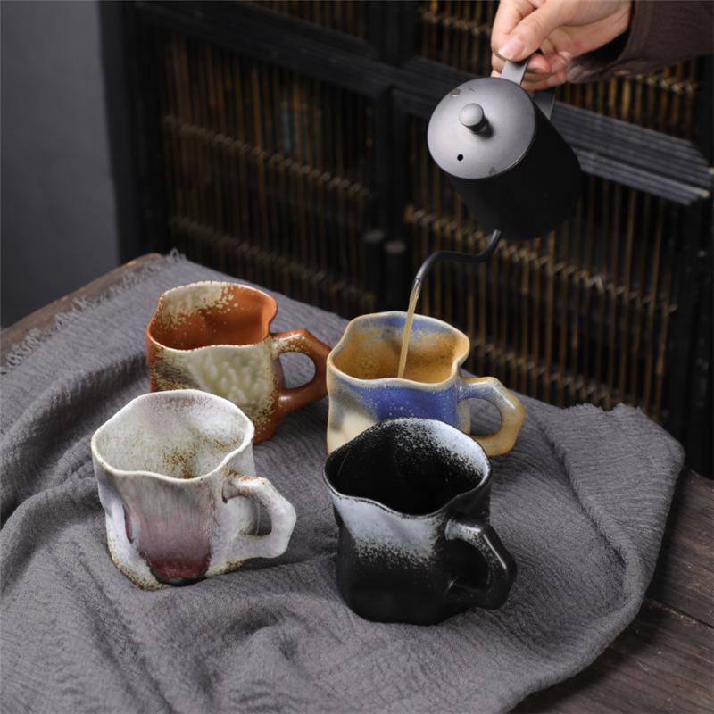 Retro Style Niche High-Value Ceramic Cup Cup Japanese Irregular Coffee Cup Coarse Pottery Water Cup