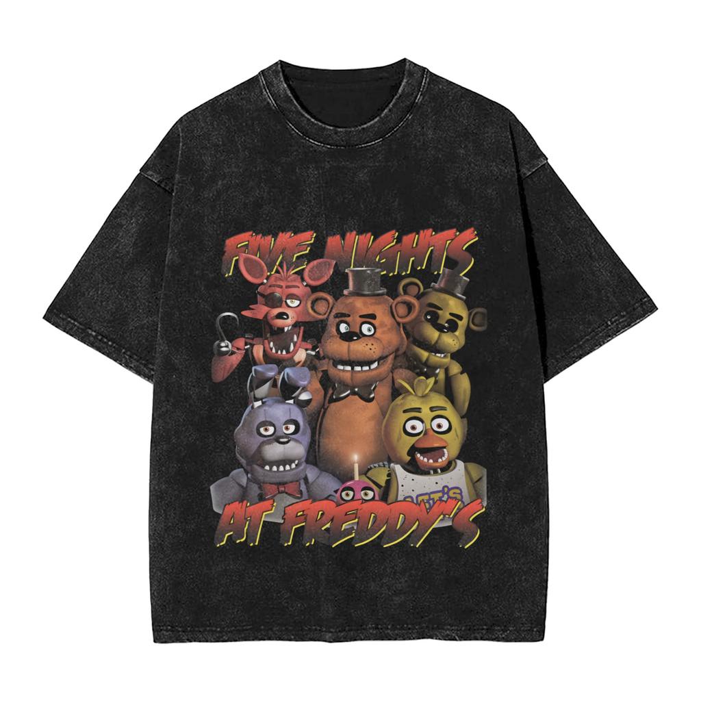 FNAF At Freddys TShirt Beach Awesome T Shirts Cotton Trendy Cool Tee Shirt For Male ShortSleeved Loose Tops