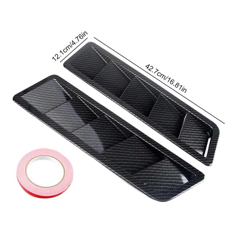 Car Decorative Cover Carbon Patterned Vent Louver Cooling Panel Vent Louver Scoop Cover Car Bonnet Hood Car Accessories