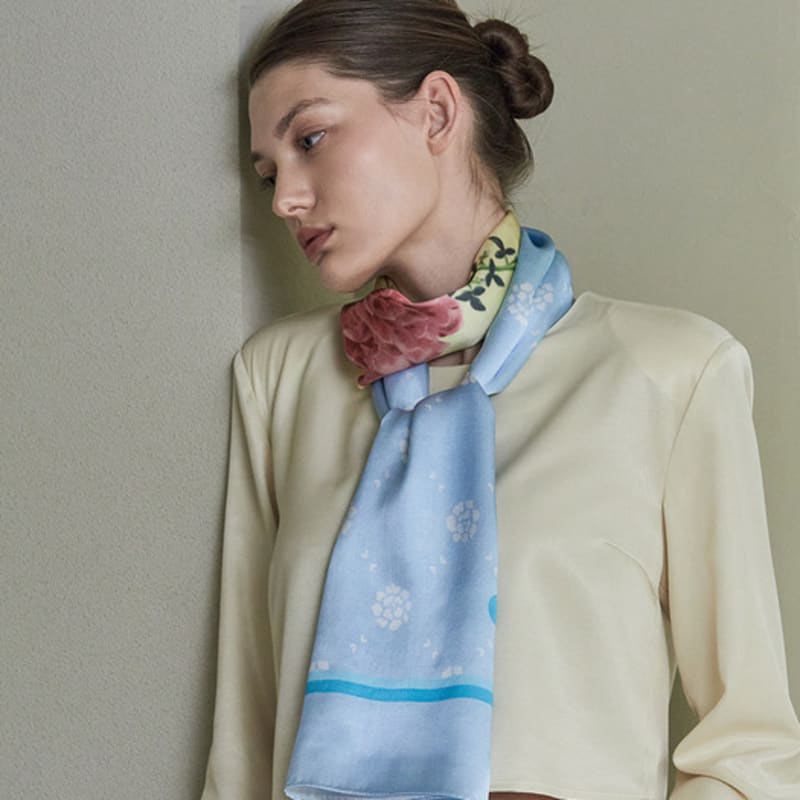 ANA MAISON Anamaison lager Rectangle Silk Scarf [PM-1408]