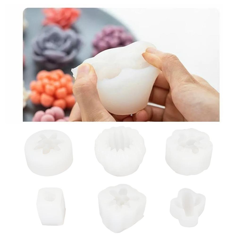 Easy to Clean Silicone Candle Mould 3D Plants Mould Assorted Succulent Epoxy Resin Mold Cactus Plant Flower Soap Making Mould