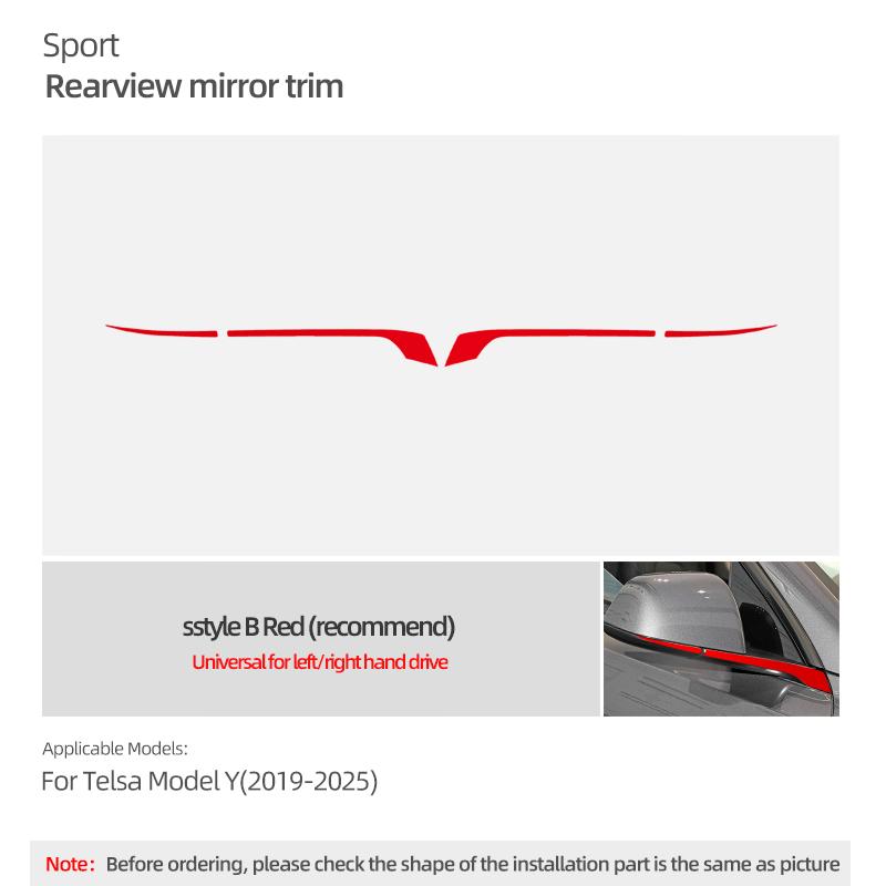 Für Tesla Model 3 Highland 2026 Model Y Juniper Auto Rückspiegel Zierleiste Farbwechsel Folie Dekorationsaufkleber Zubehör