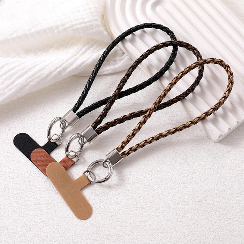 Leather Hand Wrist Strap Lanyard Phone Lanyard with Tether Tabs Lanyard Strap for Most Mobile Phone Anti Lost Strap