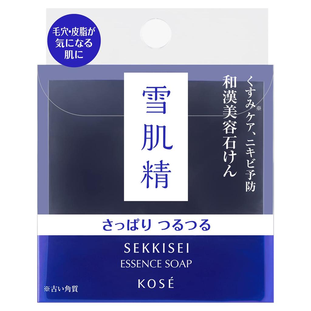 Sekkisei Facial Cleansing Essence Soap Facial soap for Japanese herbal beauty (120g) - pores, soap, dullness, acne, blackheads.
