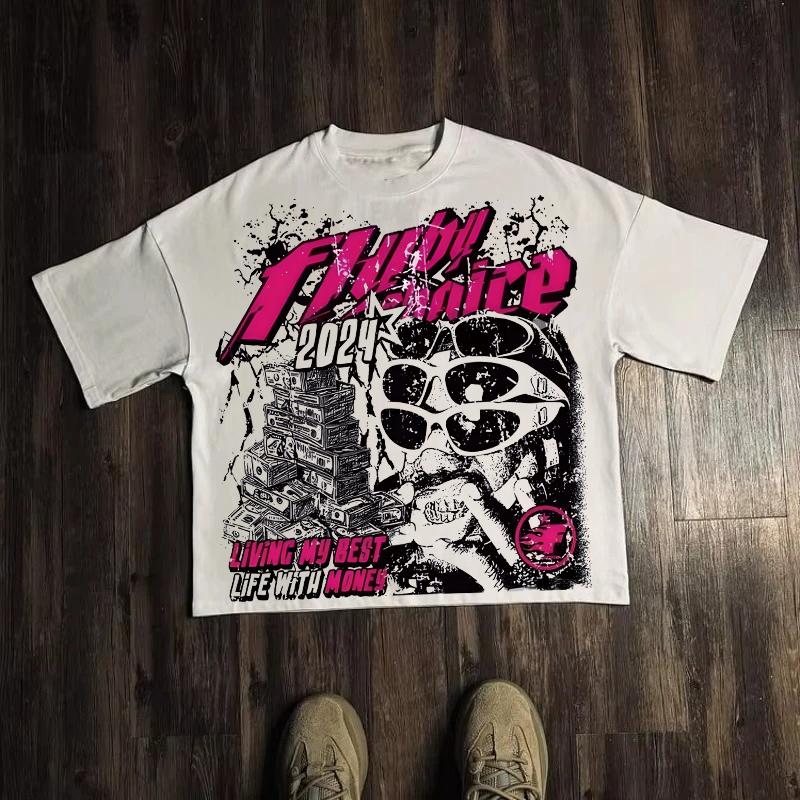 Graphic T-shirt Men Women Vintage Top Hip Hop Streetwear Oversized T-shirt Short Sleeve Casual Clothing Summer Fashion Trendy Tees Top