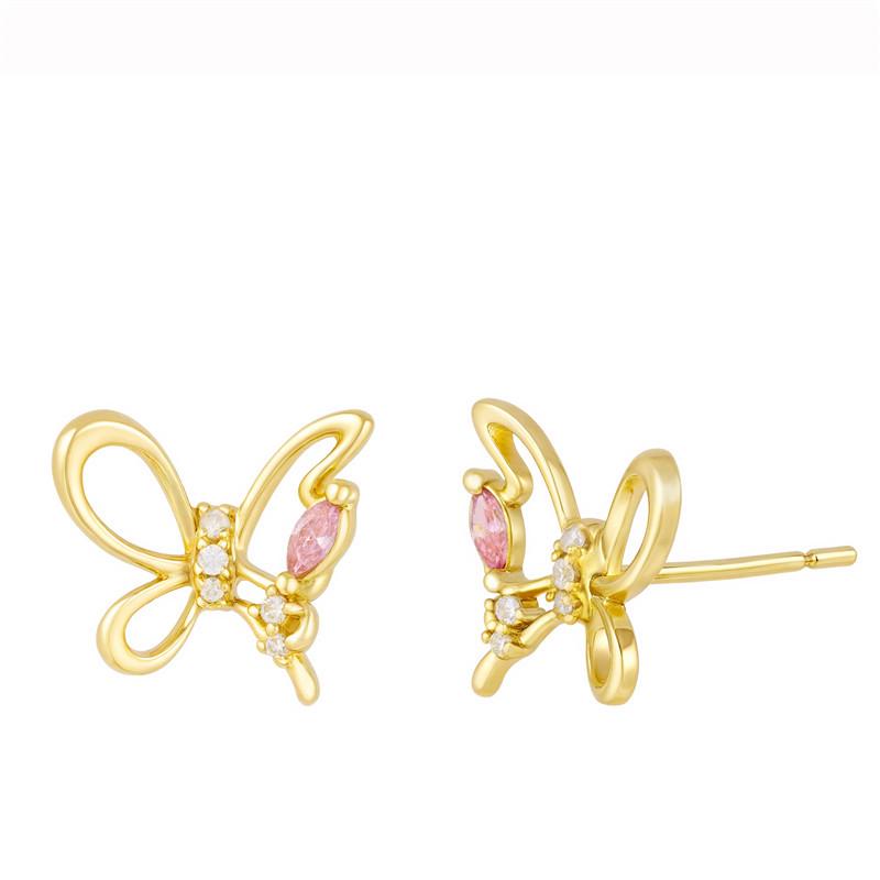 Arvaleff 925 Sterling Silver Butterfly Stud Earrings, Classic 14k Electroplated Design, Unique and Stylish Jewelry.