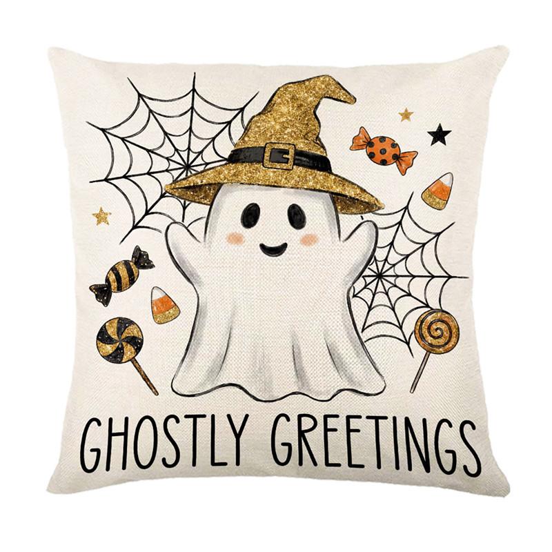 Custom Halloween Pillow Cover Digital Print Holiday Decorative Couch Bed Cushion Case 45x45cm