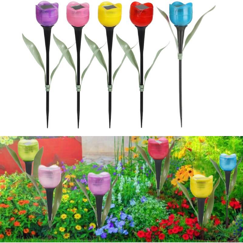 Stylish Solar Energy Tulip Garden Light Water Proof Led Lights For Lawn And Landscape