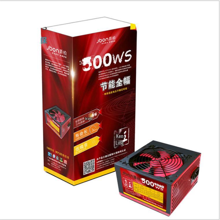 Jazper 500W Silent Power Supply with Surge Protection, Moisture-Proof Design, & Support for 8-Core Graphics Cards.