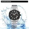 NAVFIROCE Original Men Quartz Watch Stainless Steel Strap Stopwatch Chronograph Date Waterproof Luminous Pointer Men Fashion Watch NF8081