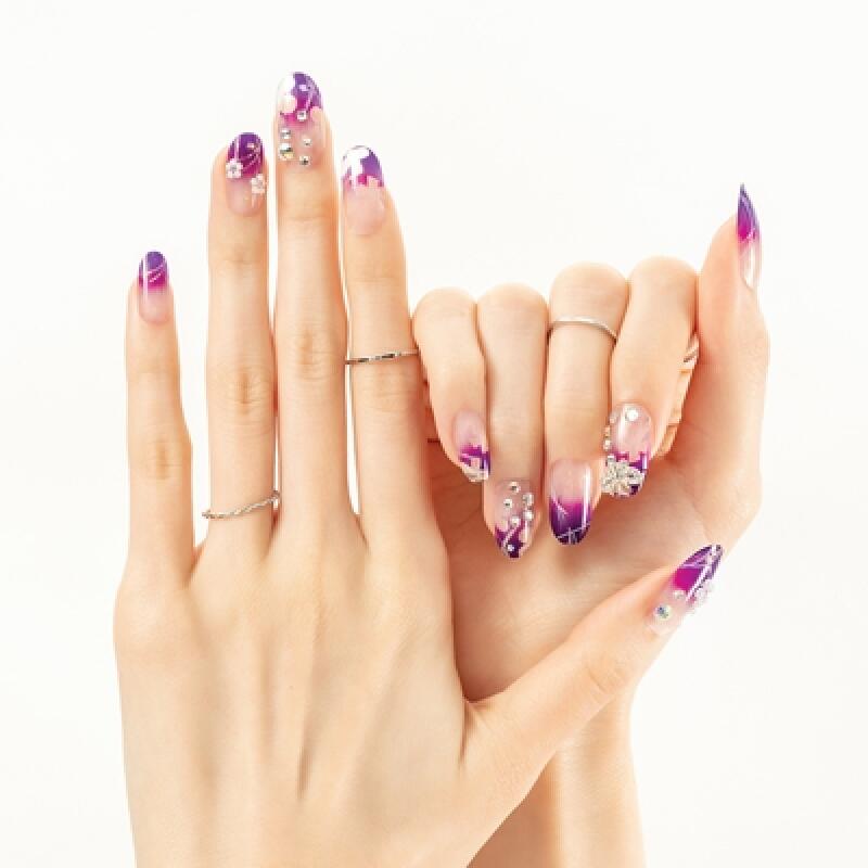 Verniaongles Real Parts Long Oval Type Gel Nail Tips - Awesome Purple