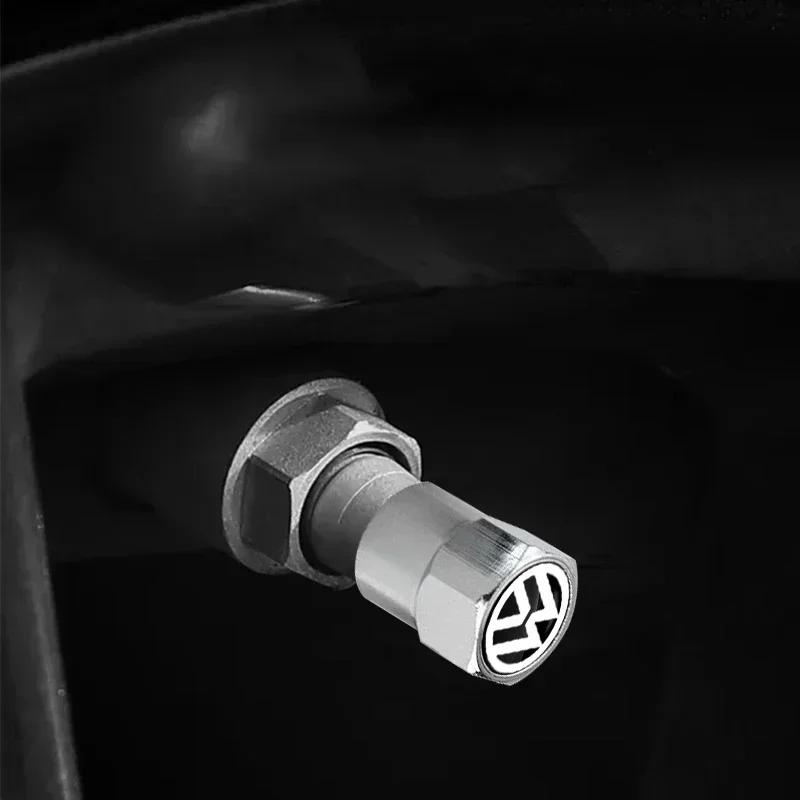 For Volkswagen VW Car Wheel Tire Valve Caps Tyre Rim Stem Covers Airdust Waterproof For Volkswagen Touran Golf-4 5 6 7 Passat Po