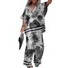 2025 Euro-American Casual V-neck Short-Sleeve Top & Wide-Leg Pants Set for Women