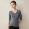 Women's Slim-Fit V-Neck Cashmere Sweater - Flattering Knit Base Layer for Autumn/Winter