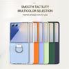 Luxury With Grip Ring Case for Samsung Galaxy Z Flip 7 6 5 4 3 ZFlip7 ZFlip6 Finger Buckle Solid Color Matte Shockproof PC Cover