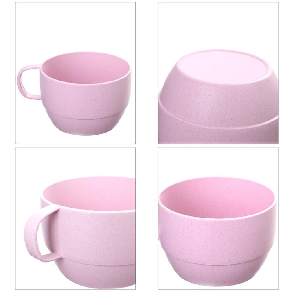 Handle Eco-friendly Kitchen Supplies Reusable Drinkware Coffee Mug Wheat Straw Cup Drinking Cup