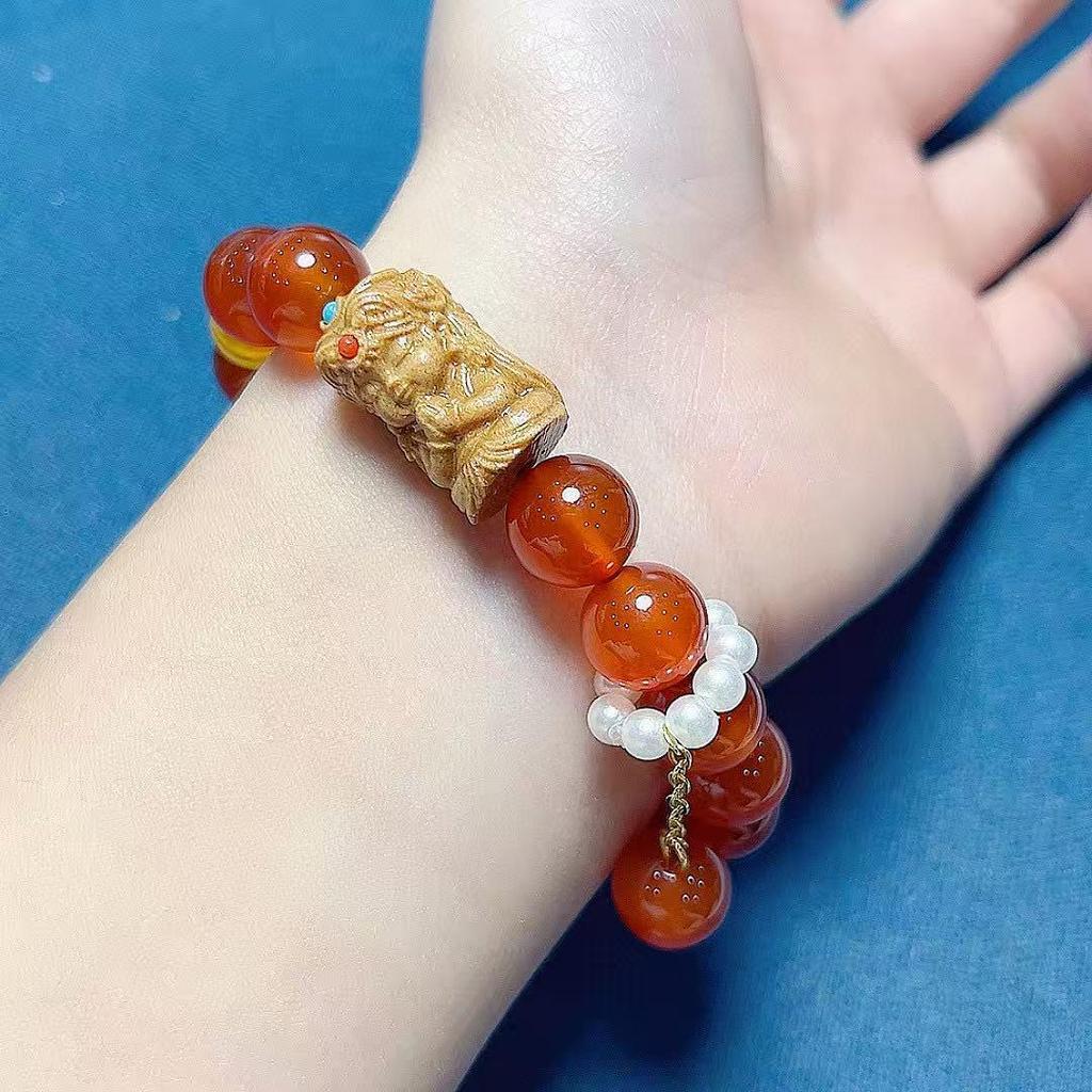 Red Agate Zhakilam Bracelet - Chinese Style Original DIY Design