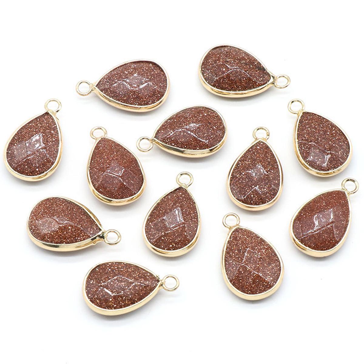 

Граненый натуральный золотой песок, агат, кулон в форме капли, белая бирюза, малахит, оникс, подвески для изготовления ювелирных изделий, ожерелье, серьги, аксессуары 1Pc/23x14mm-Gold Sand